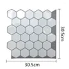 Autocollants muraux hexagonaux carreaux autocollant auto-adhésif 3D papier peint blanc pour cuisine peler et coller dosseret