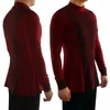 Stage Wear Male Latin Dance Tops Elastic Long Sleeve Performance High Collar Adult Ballroom Tango Competition Costume VDB621