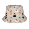 Casquette Bob unisexe de pêcheur, chat mignon en Costume de noël, Hip Hop Gorros Panama, coupe-vent, Style seau d'extérieur