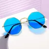 Sunglasses Korean Style Vintage Octagonal Alloy Frame Retro Round Colorful Lens Sun Glasses Shade