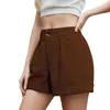 Shorts pour femmes femme pantalon décontracté velours côtelé Vintage taille haute jambe large poche conception droite pantalon d'été mode femmes pantalon