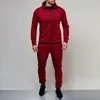 Löpning set sportdräkter för män träning dräkt hösten vinter sportkläder huva tröja casual hoodies kläder kläder