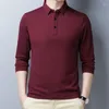 Heren Polo's 8XL 7XL 6XL 2024 Herfst High End Business Effen Kleur Poloshirt Mannen Tops Lange Mouw revers Heren Shirts Casual Homme