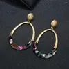 Boucles d'oreilles pendantes géométriques créatives en acrylique, bijoux de tempérament ovales, vente directe d'usine, accessoires de Gamer pour femmes et filles