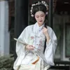 Etnische kleding Ming Hanfu vierkante kraag voorkant vest jurk geborduurd groot formaat brokaat goud make-up bloem paard gezicht lente Chinese top