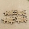 Chaînes en bois Puzzle porte-clés pour Couple porte-clés pourrait être personnalisé mots texte pour les amis de la famille cadeaux d'anniversaire