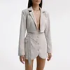 Skirts Sexy Autumn Girl 2024 Long-sleeved Small Suit High-waist Cardigan Single-breasted Short Skirt Female