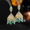 Dangle Earrings Jhumka Crystal Bells Beads Drop Earring Jhumki Women Bridal Jewelry Ethnic Gypsy Tribal Vintage Bohemian