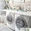 Wall Stickers Laundry Room Decor Self Service Fluff Fold Vinyl Sticker Set 13.5 Washer Dryer Decal E828 210308 Drop Delivery Home Gar Dhwff