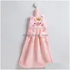 Towel Cute Hand Kitchen Bathroom Super Absorbent Microfiber Tableware Cleaning Cartoon Pig Hanging Drop Delivery Home Garden Textiles Dhtvd