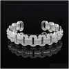 Bruiloft Armbanden Elegent Luxe Sieraden 925 Sterling Sier T Princess Cut Wit 5A Kubieke Zirkoon Cz Diamant Edelstenen Party Vrouwen Ope Dhwio