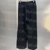 Black Wide Leg Pants Luxury Designer Women Trousers Casual Spring Diamond Letter Charm Pants