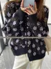 Women's Knits Colorfaith SWC9183JX 2024 Vintage Wild Floral Korean Fashion Knitting Cardigans Women Autumn Winter Elegant Sweaters Tops