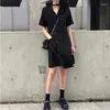 カジュアルドレス2024夏の韓国のスリムドレスダブルボタンMIDIビジネススーツカラー女性Vestido de Mujer Femme Robe