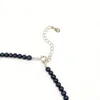 Pendentifs Lii Ji noir perle presque ronde collier ras du cou 925 en argent Sterling amour pour toujours pendentif femme bijoux cadeau