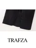 Vestidos de trabalho trafza 2024 primavera ternos para mulheres moda denim gradiente folha de metal solto colete cortado selvagem vintage versátil saia feminina