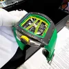 Часы Vs Factory Richa Tourbillon Швейцарский автоматический механизм Мужские механические мужские RM61-01 5-шлицевой винт Зеленая дорожка