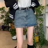 Skirts High Waist Skirt Women Mini Denim Vintage Korean-style A-line Skinny Summer Sweet Girls Bodycon All-match Trendy Gentle