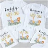 Abiti coordinati per la famiglia Wild One 1 ° compleanno Tee Boy Safari Zoo Jungle Vestiti Divertenti magliette Maglietta bianca per feste Consegna a domicilio Baby Dhs5J