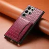 Folio Crocodile Grain Phone Case for iPhone 15 14 13 12 Pro Max Samsung Galaxy S24 S23 S22 S21 Note20 Ultra A15 5G A25 A35 A55 A05 A05S S23FE Card Slot Leather Wallet Shell