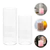 Candle Holders 2 Pcs Cup Holder Clear Glass Shades Candleholders Cover Transparent Home