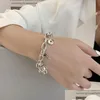 Pulseras de eslabones de cadena 925 Sterling Sier Hecho a mano Pequeña cerradura de llave Colgante Charm para mujeres Boda Joyería de lujo Entrega de gota Jewe Dhlkb