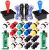 Joysticks örneği 2 oyuncu arcade oyunu DIY kitleri elips oval mutlu tipi joystick hanlde + 18x Amerikan tarzı arcade itme düğmeleri