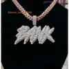 Подходит для кубинской цепочки с звеньями Iced Out, серебро 925 пробы, ювелирные изделия в стиле хип-хоп, очаровательное ожерелье с номером «сделай сам», на заказ, Vvs, кулон с муассанитом и буквой