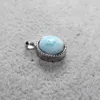 Cluster Rings 925 Sterling Silver AKAC Natural Larimar Pendant Stone Size Approx6 8mm