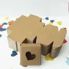 wholesale Kraft Paper Packaging Box Wedding Party Gift Packing Box With HEART Window For DIY Handmade Soap Jewelry Chocolate Candy ZZ
