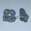 Очаровательные серьги в форме цветка из стерлингового серебра 925 пробы с бриллиантами Cz, обручальные серьги-гвоздики для женщин, свадебные серьги Gift254i