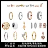 2024 The NEW Latest Silver Rose Gold Double Row Dense Set Ring with Silver Decoration Full Diamond Single Row Ring Children's Jewelry Ring