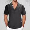 Männer Casual Hemden Einfarbig Große Version Lose Gedruckt Button-Down-Hemd Kurzarm Blusen Frauen Stickerei Männer Metallic