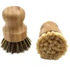 Prato de bambu esfrega escova cozinha ferramentas de limpeza de madeira purificadores para lavar panela de ferro fundido escovas de cerdas naturais de sisal