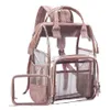 large capacity unisex backpack bag transparent bag backpack student clear travel women Transparent314g