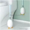 Conjunto de accesorios de baño Whyy Escobilla de baño Forma de pato de buceo Limpiar Sin rincones muertos Mango largo Ducha de pared de cabello suave para accesorios de baño Dhaav