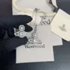 女性のための惑星ネックレスデザイナーネックレスVivienen Luxury Jewelry Viviane Westwood New Western Sparkling Diamond Necklace同じ両面クリスタルダイヤモンドSAT