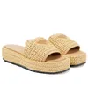 Espadrille-Designer-Sandalen für Damen, Pantoletten, Hausschuhe, Miui-Plateau, Luxus-Slides aus Matelasse-Nappaleder für Damen und Mädchen in Schwarz und Rosa