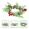 Decorative Flowers 2 Pcs Ring Artificial Christmas Wreath Fake Red Berry Door Decor The Simulated Garland Xmas Plastic Berries