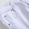 Męskie dżinsy męskie moda rozciągnięta chude dżinsy spodnie męskie zniszczone solidne sim fit jogging dżinsowe presty2402