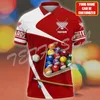 Polos masculinos nome personalizado esportes bilhar bola jogador tatuagem 3dprint verão vintage harajuku polo camisas streetwear mangas curtas camisetas 10