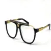 Klassieke herenzonnebril plaat vierkant frame 0936 eenvoudig elegant retro design modebril heldere lens transparante eyewear300t