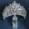 Fermagli per capelli Barocco Vintage Grande cristallo Diademi da sposa Corone Donna Strass Costume Prom Spettacolo Diadema Accessori da sposa