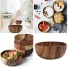 Bols Bol en bois 1pc individuel pour fruits et céréales évidé solide plaque de cuisson avec support petit rond