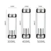 Water Bottles 300/400/600ML Bottle Glass Stainless Steel Tea Infuser Filter Double Wall Lid Thick Bottom Drinking Office Home Cup Gift