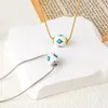 Hanger Kettingen SINLERY Rvs Blauw Emaille Eye Scrolling Bal Ketting Voor Vrouwen Choker Ketting Mode-sieraden DL065