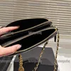 Women Double Zipper Designer Wallet 20CM Shopping Travel Coin Purse Luxury Handbag Leather Portable Gold Hardware Chain Trend Card Holder Pochette Card Holder