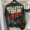 MENS TSHIRTS HELLSTAR SHIRT T SHIRT GRAFIC TEE MEN MENS DESIGNER SHIRTS KLÄDER HIPSTER Tvättade tyg Street Graffiti Bokstäver Folie Print Vintage Summer Cotton Loose Loose