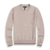 Typowa męska designerska sweter z dzianiny z długim rękawem kaszmirowy mieszany bawełniany okrągła szyja haftowa zwykła koszula sportowa Wysokiej jakości ciepły sweter