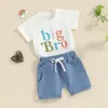 Kleidungssets Baby Junge Mädchen Geschwister Passendes Outfit Big Bro Sis Lil Kurzarm T-Shirt Strampler Sommerkleidung